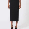 Compact crepe jersey midi skirt, black Compact crepe jersey midi skirt, black