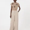 Compact jersey trousers, sand