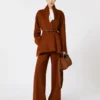 Camel robe-style jacket, terra cotta