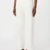 Cotton and linen 5-pocket trousers, white