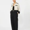 Cotton and linen basketweave jacket, beige