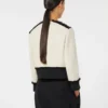 Cotton and linen basketweave jacket, beige