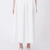 Cotton and linen canvas skirt, white Cotton and linen canvas skirt, white