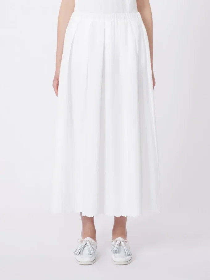 Cotton and linen canvas skirt, white Cotton and linen canvas skirt, white