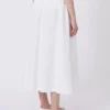 Cotton and linen canvas skirt, white Cotton and linen canvas skirt, white
