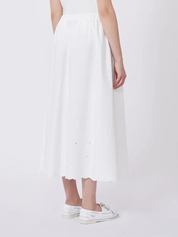 Cotton and linen canvas skirt, white Cotton and linen canvas skirt, white