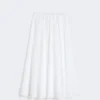 Cotton and linen canvas skirt, white Cotton and linen canvas skirt, white