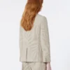 Cotton and linen seersucker blazer, sand