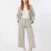 Cotton and linen seersucker blazer, sand