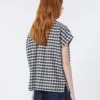 Cotton and ramie batavia shirt, navy