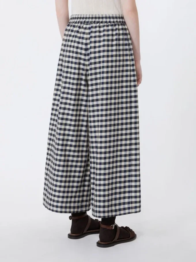 Cotton and ramie batavia trousers, navy