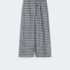 Cotton and ramie batavia trousers, navy