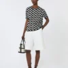 Cotton and viscose jacquard jumper, black Cotton and viscose jacquard jumper, black