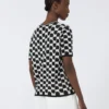 Cotton and viscose jacquard jumper, black Cotton and viscose jacquard jumper, black