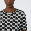 Cotton and viscose jacquard jumper, black Cotton and viscose jacquard jumper, black