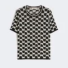 Cotton and viscose jacquard jumper, black Cotton and viscose jacquard jumper, black