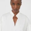Cotton blouse, ivory