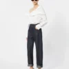 Cotton blouse with stole, optical white