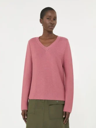 Cotton boxy sweater, antique rose