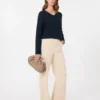 Cotton boxy sweater, navy