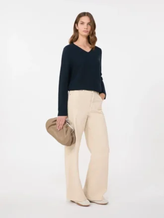Cotton boxy sweater, navy