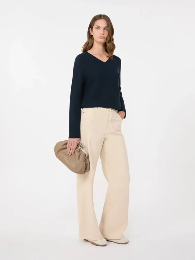 Cotton boxy sweater, navy