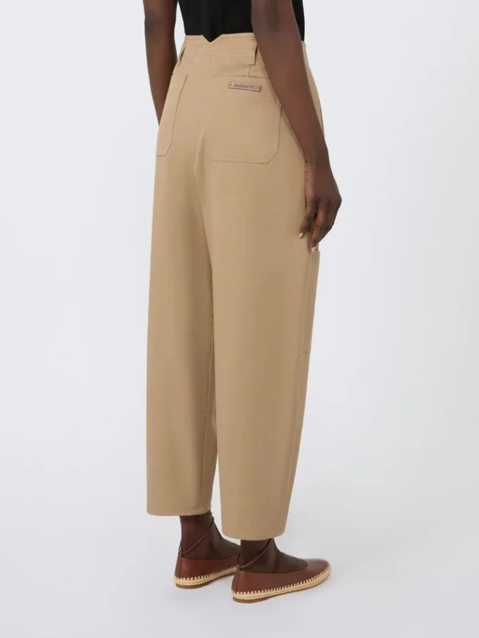 Cotton bull denim cargo trousers, sand