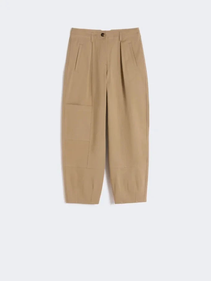 Cotton bull denim cargo trousers, sand