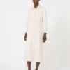 Cotton bull denim shirt dress, sand Cotton bull denim shirt dress, sand