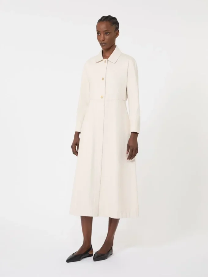 Cotton bull denim shirt dress, sand Cotton bull denim shirt dress, sand