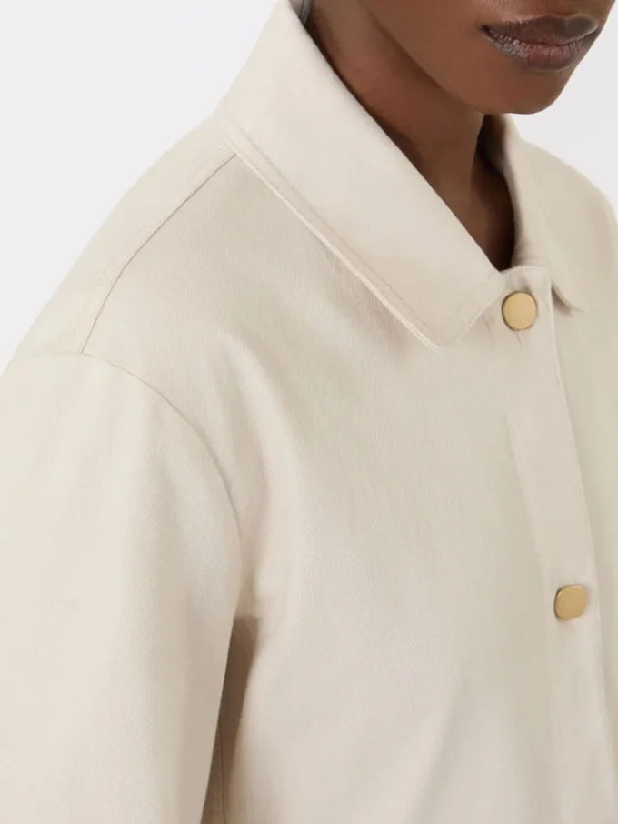 Cotton bull denim shirt dress, sand Cotton bull denim shirt dress, sand