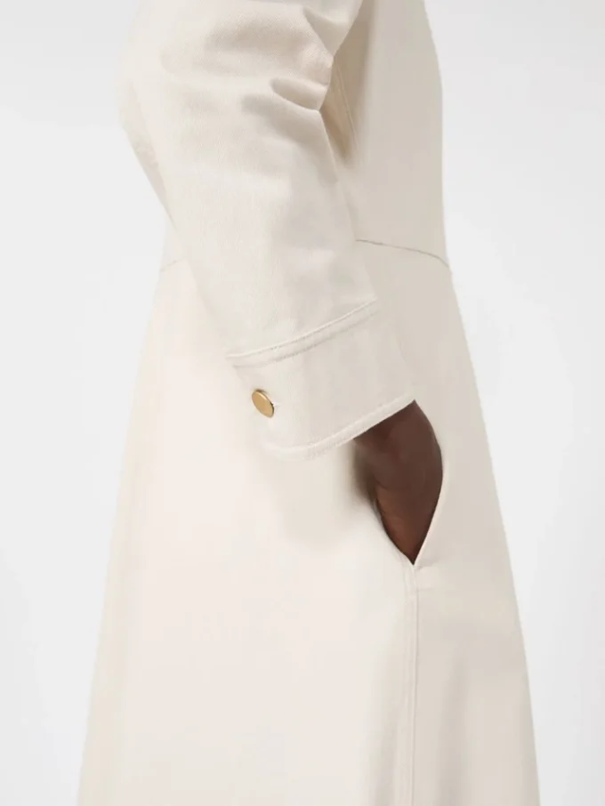 Cotton bull denim shirt dress, sand Cotton bull denim shirt dress, sand
