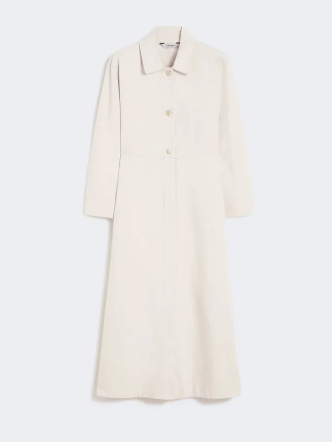 Cotton bull denim shirt dress, sand Cotton bull denim shirt dress, sand
