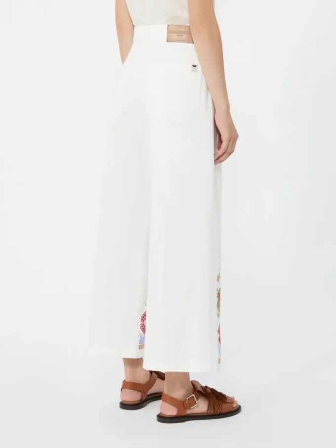 Cotton bull trousers, white
