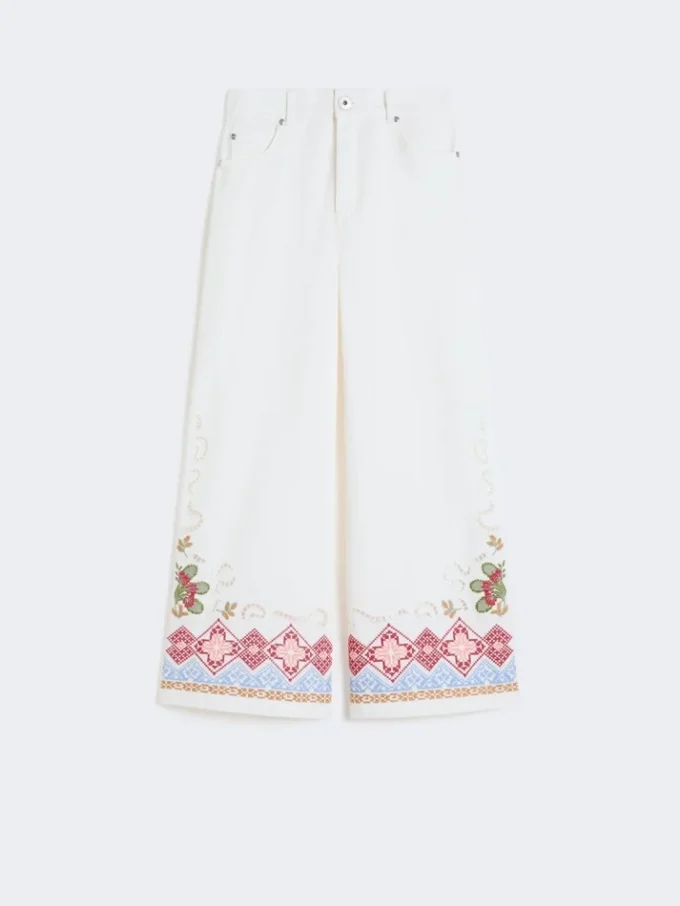 Cotton bull trousers, white