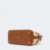 Cotton canvas and leather handbag, powder Cotton canvas and leather handbag, powder