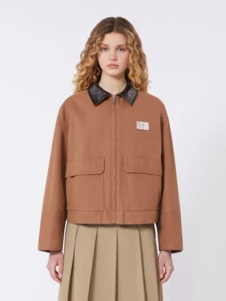 Cotton canvas jacket, tobacco