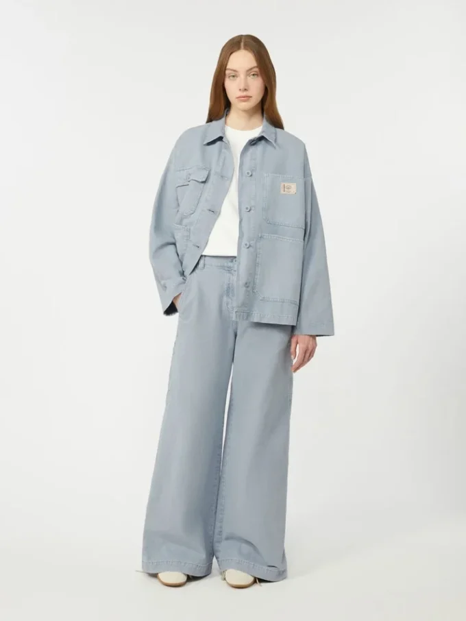Cotton canvas workwear jacket, light blue