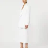 Technical jersey pencil skirt, optical white