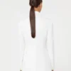 Cotton crepe canvas blazer, optical white