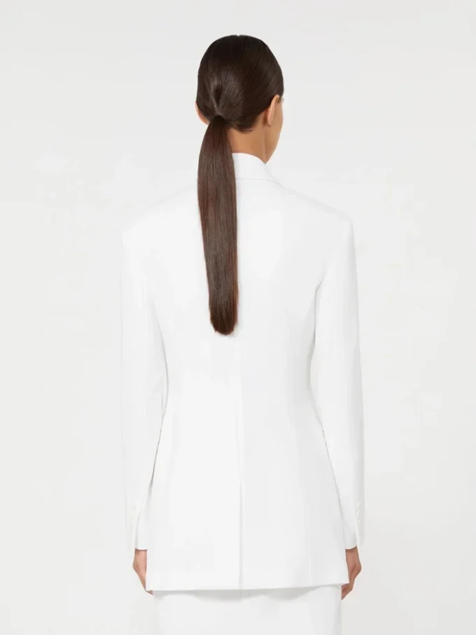 Cotton crepe canvas blazer, optical white
