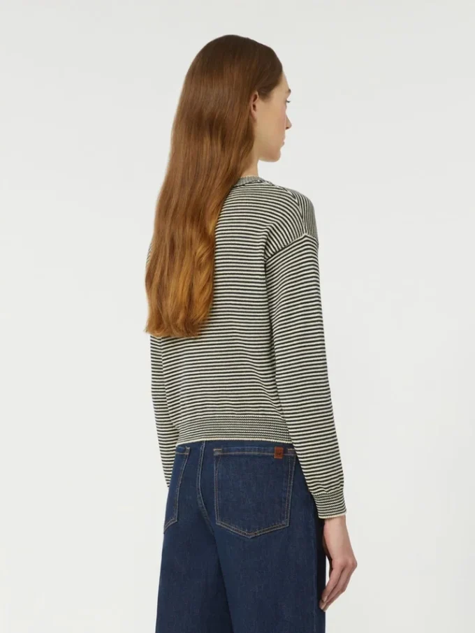 Cotton crew-neck sweater, navy