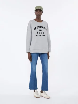 Cotton crew-neck sweatshirt, light grey