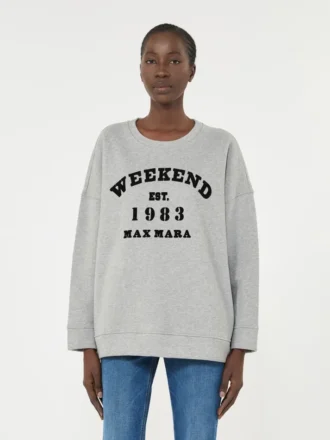 Cotton crew-neck sweatshirt, light grey