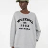 Cotton crew-neck sweatshirt, light grey