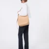 Cotton cropped shirt with pleated back, optical white