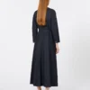 Cotton denim dress with belt, ultramarine Cotton denim dress with belt, ultramarine