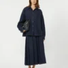 Cotton denim shirt, navy