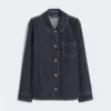Cotton denim shirt, ultramarine