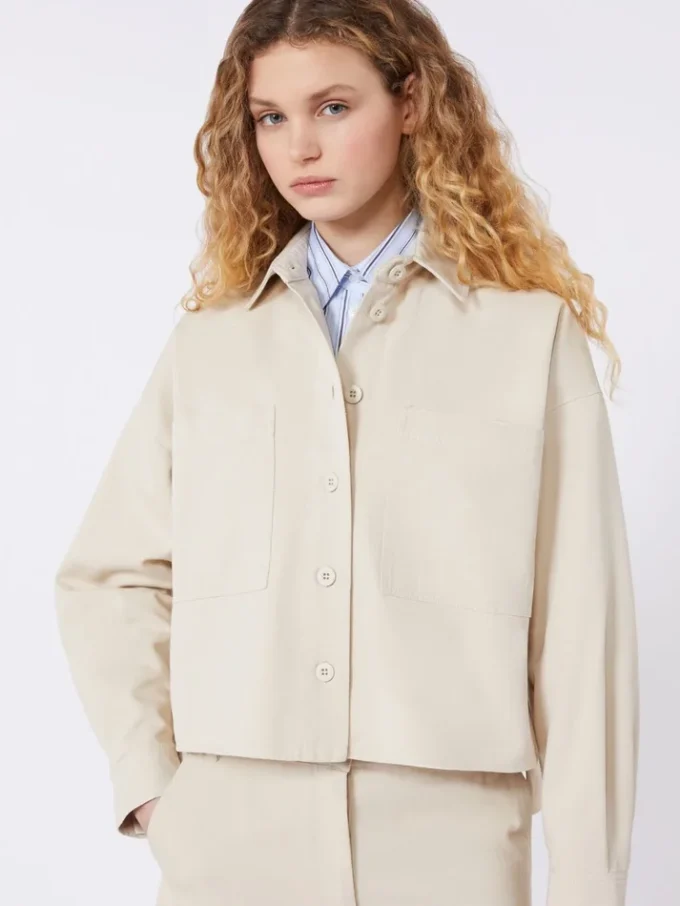 Cotton drill shirt, sand